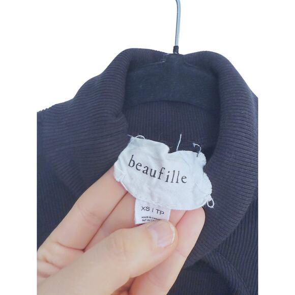 Beaufille Turtleneck Keyhole Sleeveless Knit Top Black XS Minimal Quiet Luxury - Picture 4 of 4